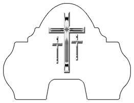 DARAY-L-517-SL-WT Silver 3 Crosses White